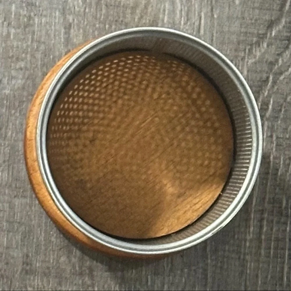 💞 Metal Pencil Cup with Wood Base